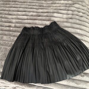 7 For All Mankind Black Mini Skirt with Pleats Small